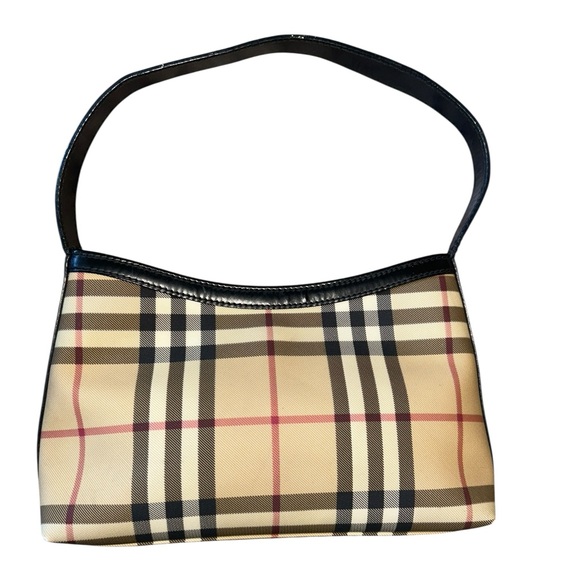 Burberry Mini Bag Clutch Small Purse Plaid Red Brown BlackTan